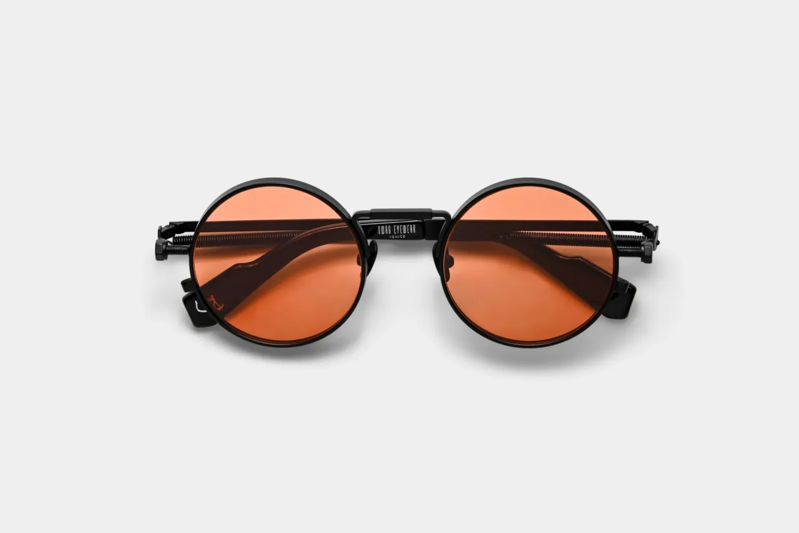 Swag Eyewear SW-01 Black Amber metal sunglasses, authorized collaboration reference, front view