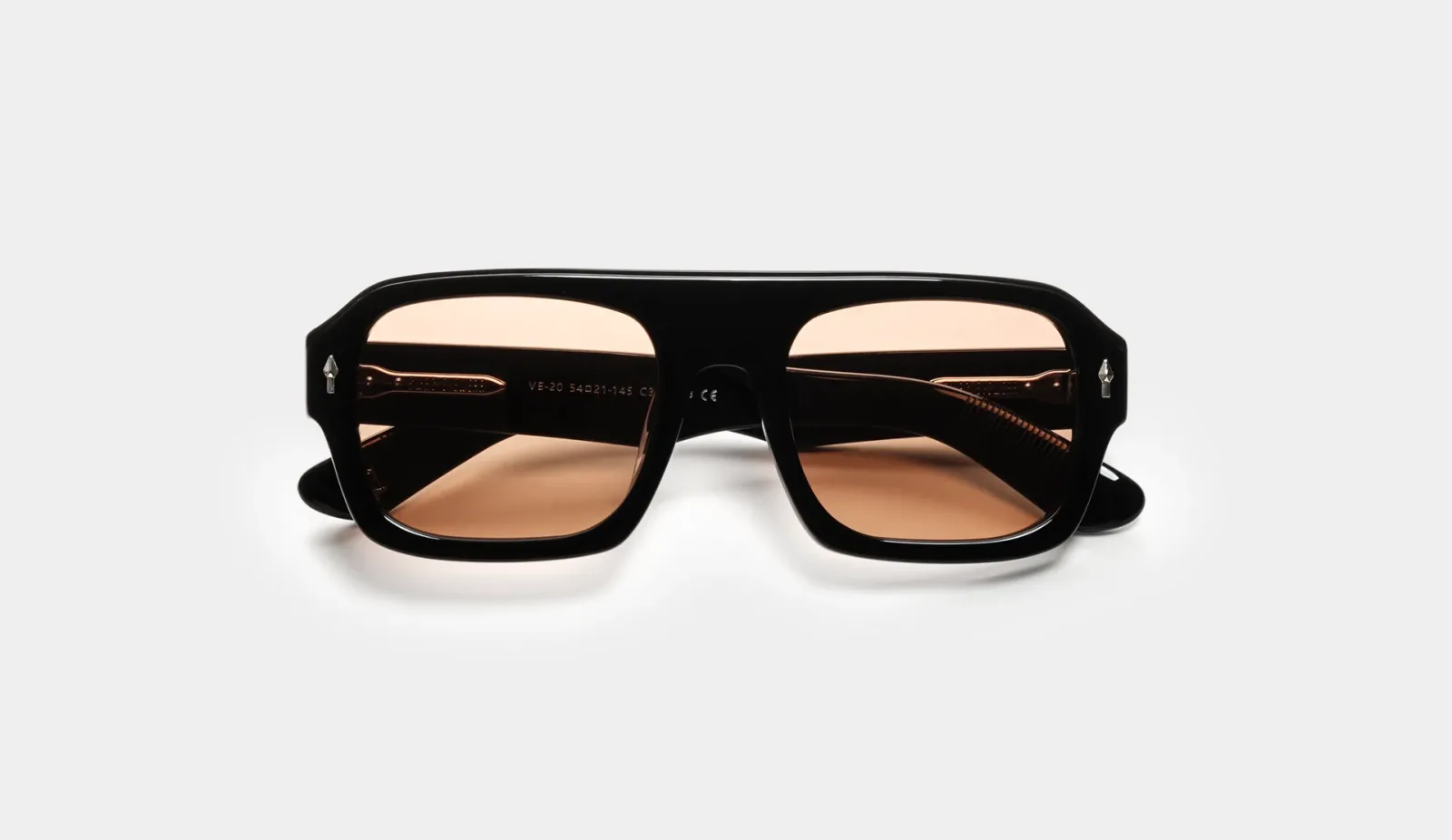 Swag Eyewear VE-20 Black acetate sunglasses, authorized collaboration reference, front view