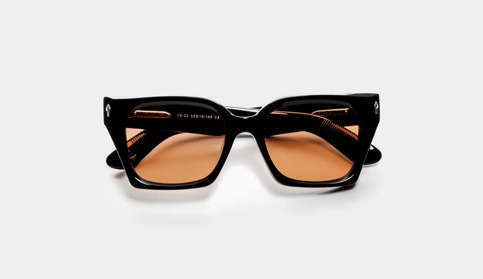 Swag Eyewear VE-22 Black acetate sunglasses, authorized collaboration reference, front view