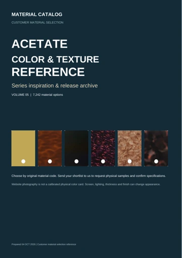 Series Lookbook acetate reference PDF cover